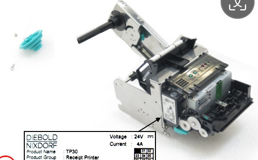 01750302835 1750302835 Diebold Nixdorf DN200 TP30 رسید چاپگر دستگاه ATM Diebold Nixdorf DN قطعات